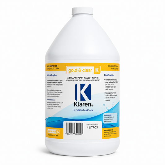Abrillantador Gold Clear Klaren 4 Litros | Agua Cristalina para Alberca