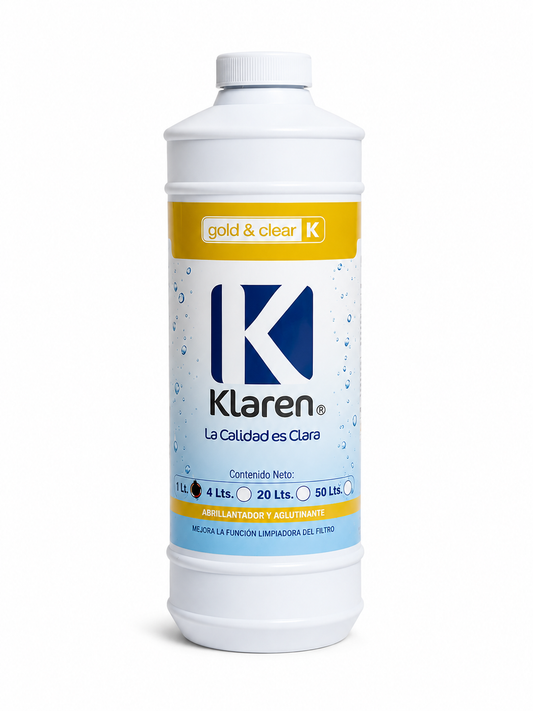 Abrillantador Gold Clear Klaren 1 Litro | Agua Cristalina para Alberca