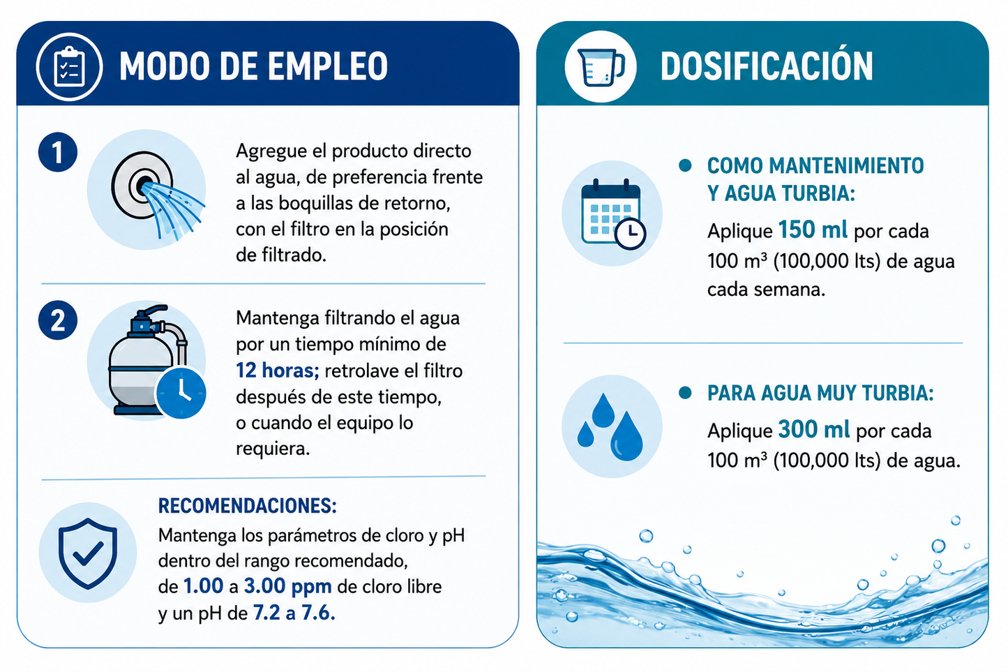 Abrillantador Gold Clear Klaren 4 Litros | Agua Cristalina para Alberca