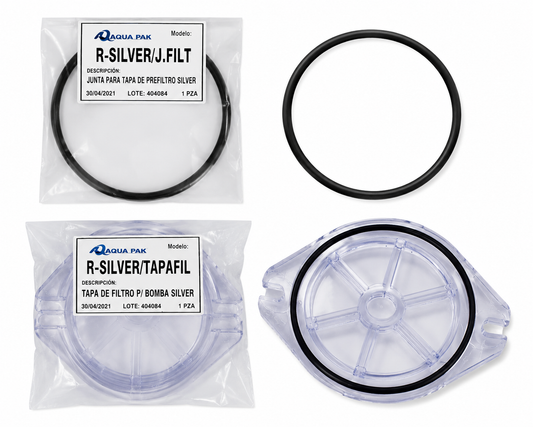 Aqua Pak Tapa y Empaque para Bomba Silver Repuesto Original