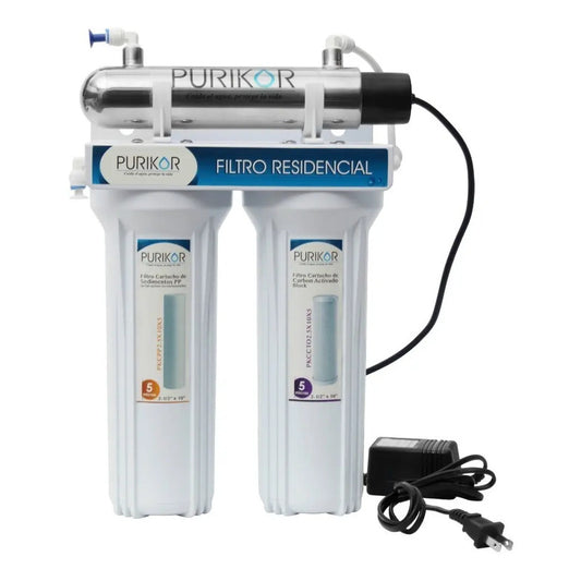 Purikor PKF-3UV Purificador de Agua 3 Etapas con Luz UV Blanco