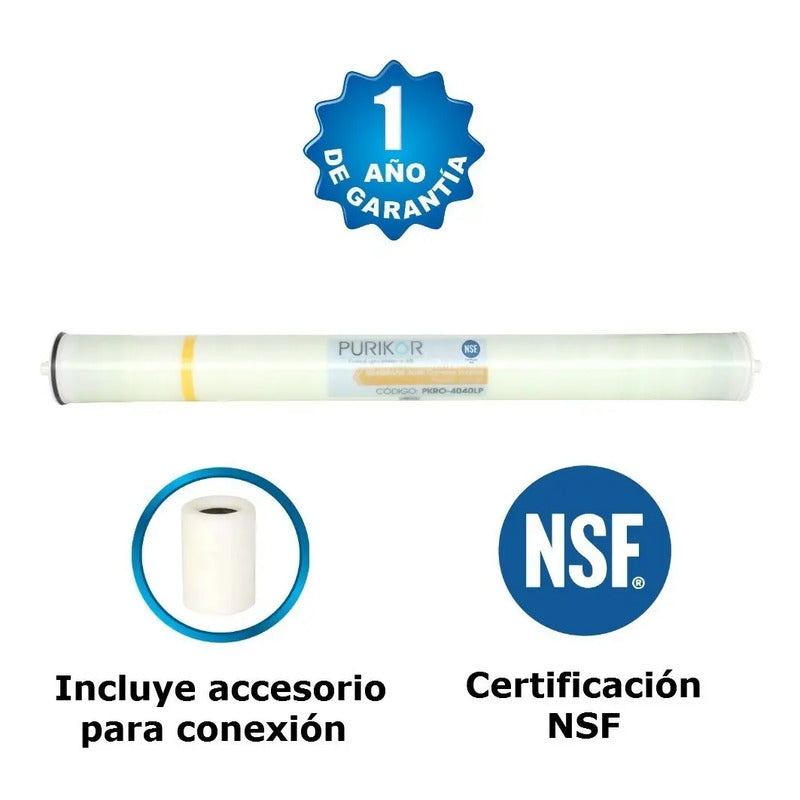 Purikor PKRO-4040ULP Membrana para Ósmosis Inversa 4" x 40" 2600 GPD