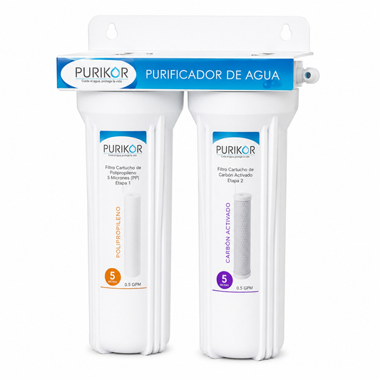 Purikor PKF-2 Filtro Purificador de Agua Doméstico 2 Etapas Blanco